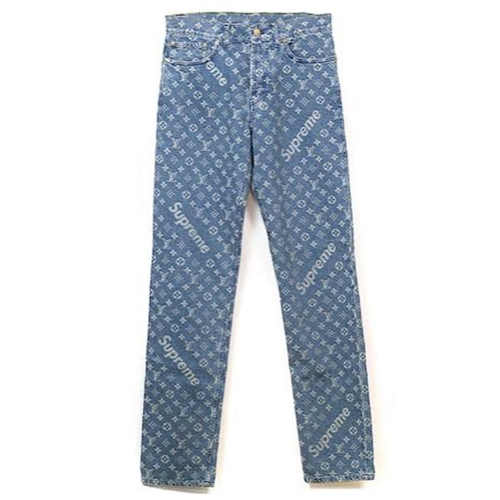 USED !!! SUPREME X LOUIS JACQUARD DENIM 5 POCKET JEAN