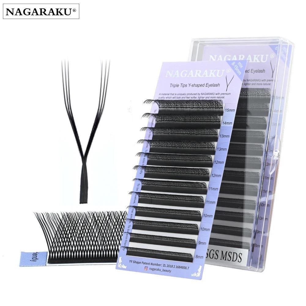 ขนตาY6D ขนตาตัวY6D nagaraku 1ช่อมี6เส้นความหนา0.07mix8-15mm มีเคิฟC,D