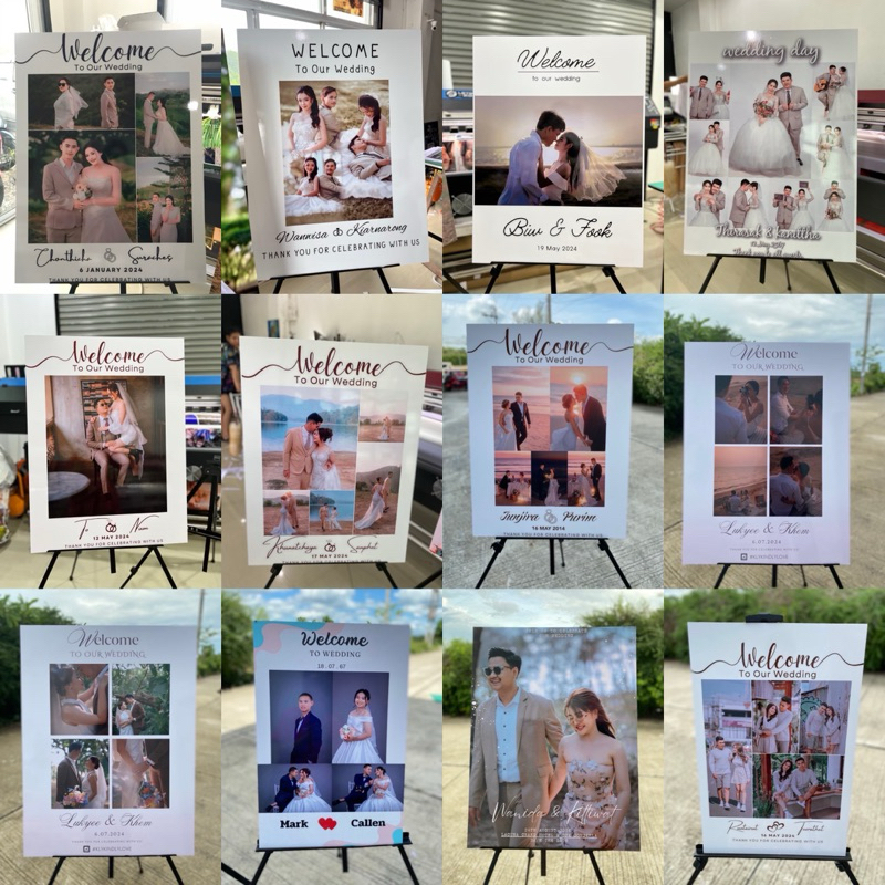 กรอบลอยบอร์ดไดคัทโฟโต้ ป้าย Welcome / Pre wedding ออกแบบฟรี