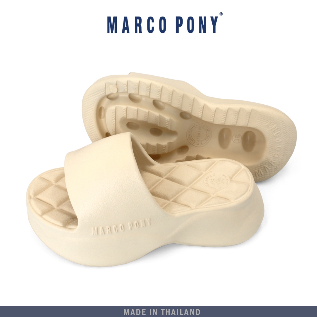 Marco pony รองเท้าแตะผู้หญิง รองเท้าแตะกันลื่น ทนต่อการสึกหรอ แฟชั่น ลำลอง ส้นหนา 6 ซม พื้นนุ่มมาก เหมาะกับฤดู MH9022