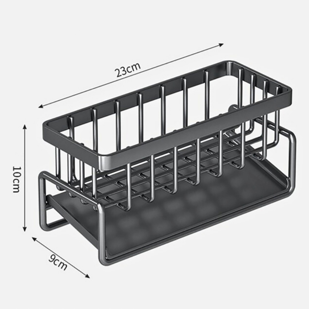 ชั้นวางเศษผ้า 304 ฟองน้ํา ตะกร้าระบายน้ํา แบบสเตนเลส  ไม่ต้องเจาะ  สำหรับห้องครัว อ่างล้างจาน - รูปที่ 7