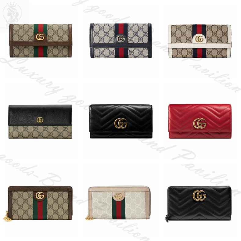 👜Gucci คลาสสิค Ophidia series กระเป๋าสตางค์ใบยาวแท้💯