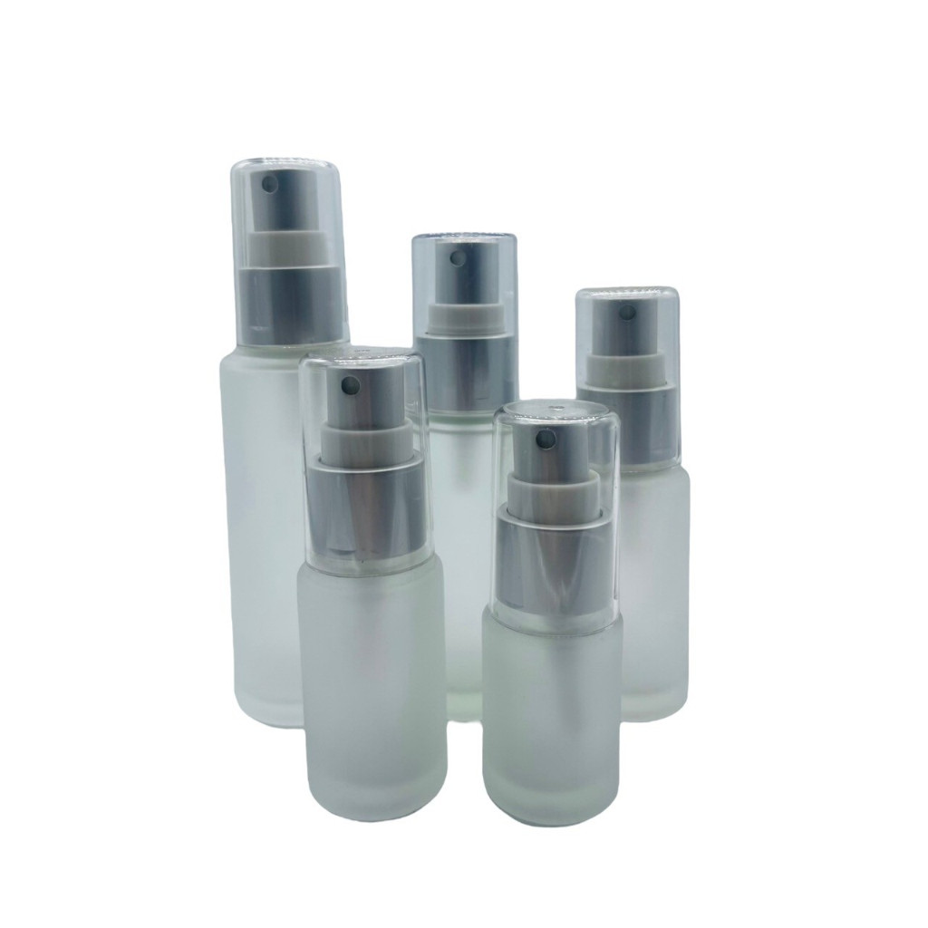 พร้อมส่ง ขวดแก้วขุ่น สเปร์ยทองเงินด้านกลางขาว 15ml. 20ml. 25ml. 30ml. 50ml. สีเงินด้าน สีทองด้าน บรรจุภัณฑ์เครื่องสำอาง