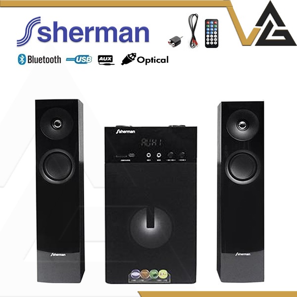 Sherman SB-66B3B ลำโพง บลูทูธ Mini โฮมเธียเตอร์ 2.1 TV คอม PC Home Theater RCA Bluetooth speaker