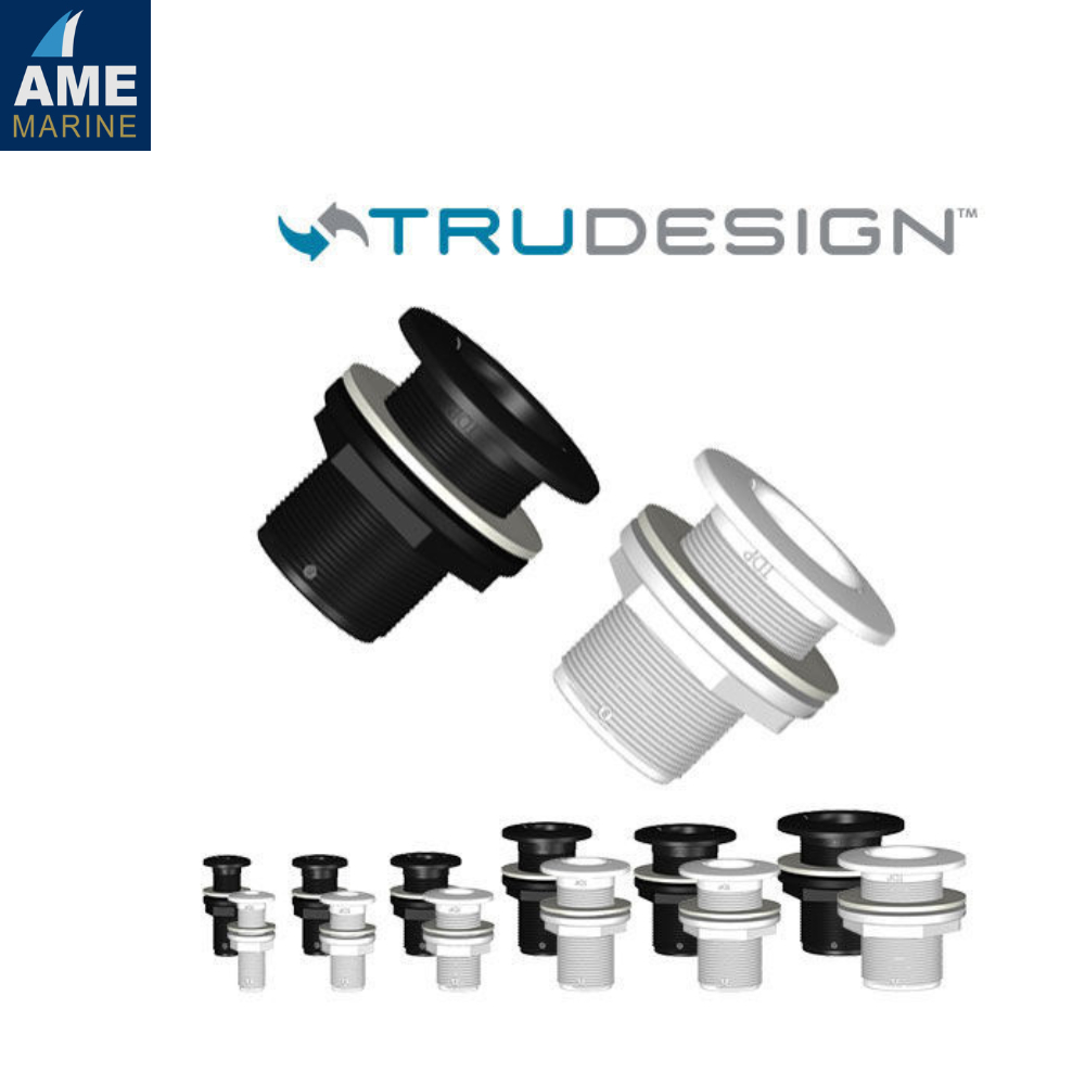 TRUDESIGN Skin Fitting BSP White ตาไก่ พลาสติกสีขาว Thru-Hull fitting Domed ข้อต่อพลาสติก สีขาว