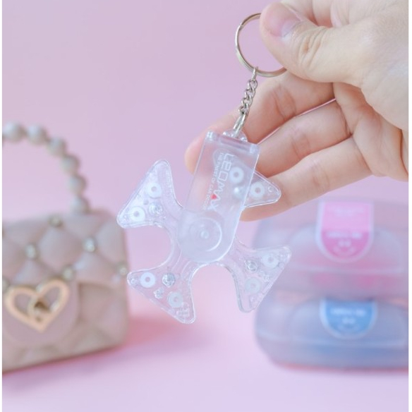 LEOMAX พวงกุญแจเก็บเหรียญปรับหมุน กล่องใส่เหรียญ ที่ใส่เหรียญ รุ่น SPINNER Model CH-6705 สีใส