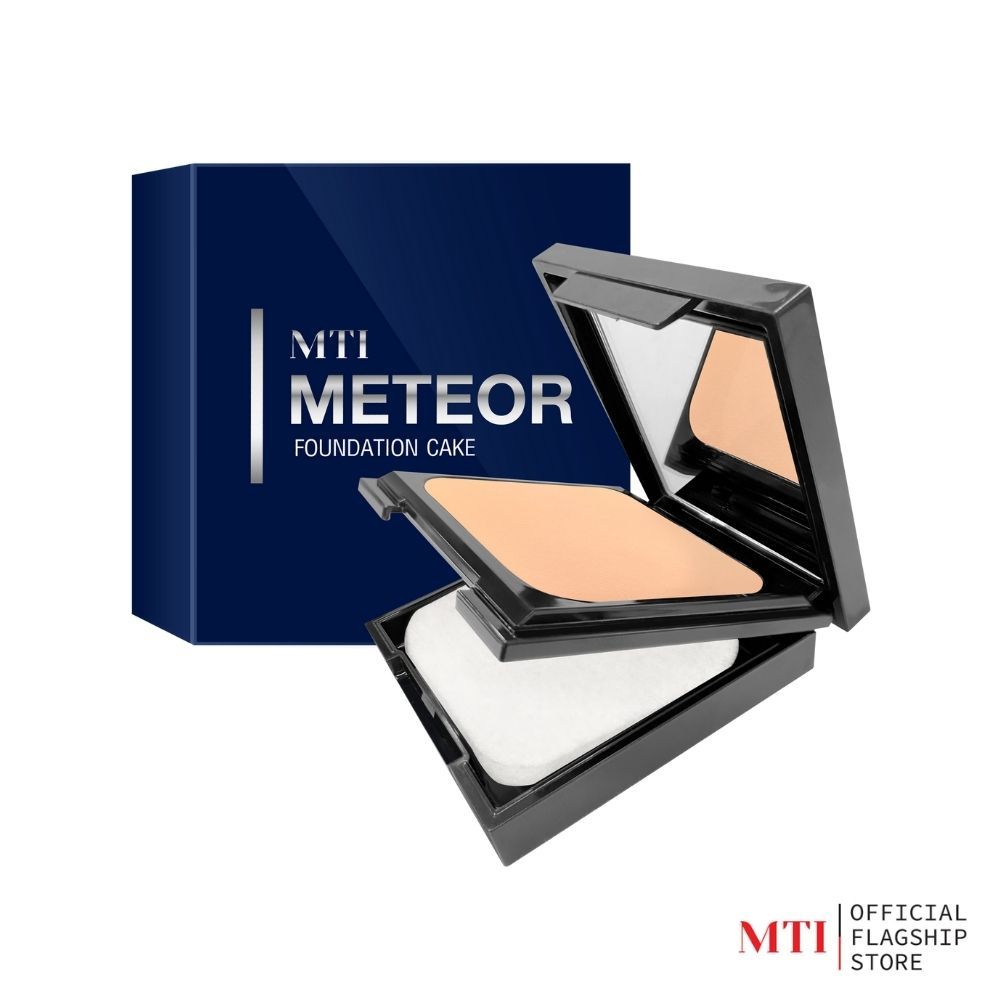 MTI Meteor แป้งเค้กผสมรองพื้นบางๆ ปราศจากน้ำมัน ใช้ได้ทั้งผู้ชายและผู้หญิง ขนาด 12.5 กรัม (รหัส PKFM2)