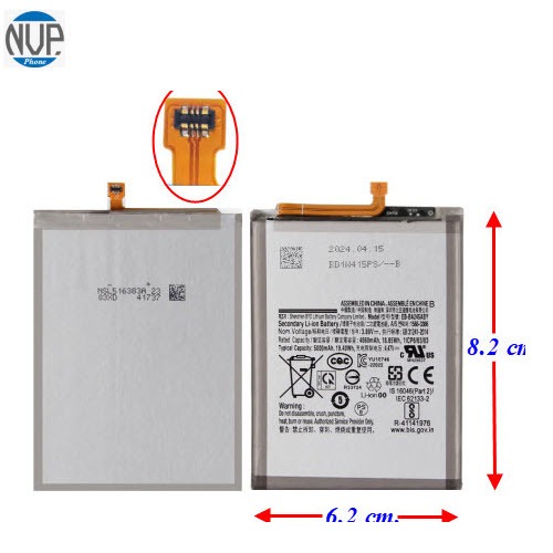 แบตเตอรี่ Samsung A24(4G),A245(EB-BA245ABY)     6.2x8.2 cm.5000 mAh.