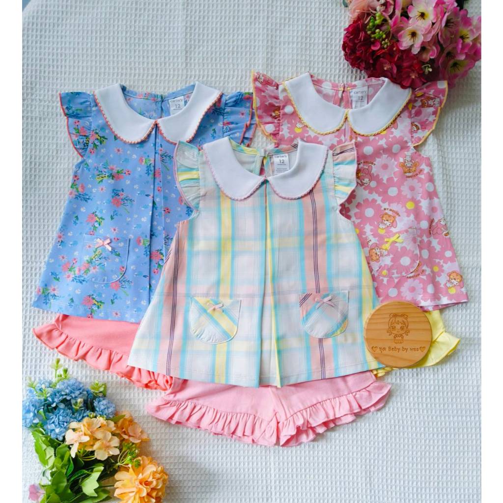 ชุดเด็กผู้หญิง 1-5ขวบ ชุดเซตเสื้อกางเกงรวมแบรนด์ carter's ,Bno และอื่นๆ