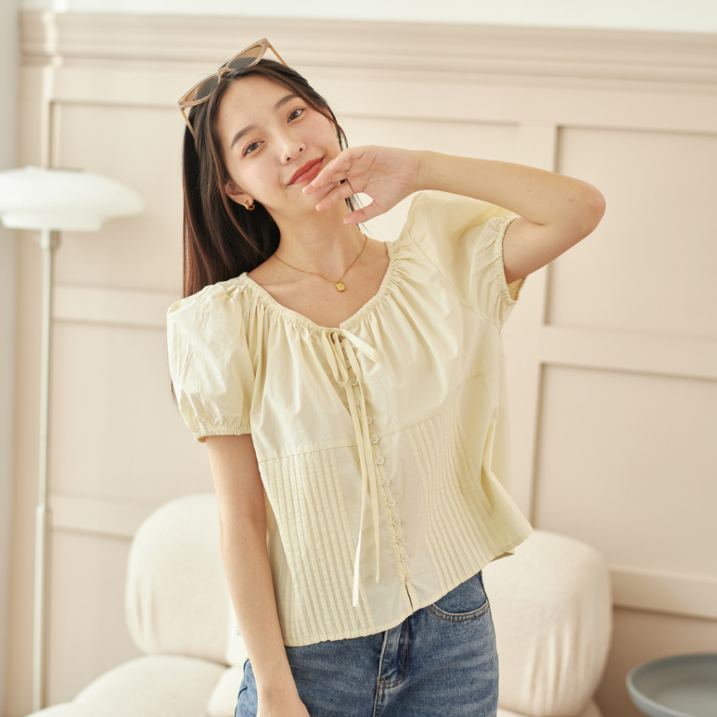 Bonnie Top เสื้อเชิ้ตแขนสั้น Miladi
