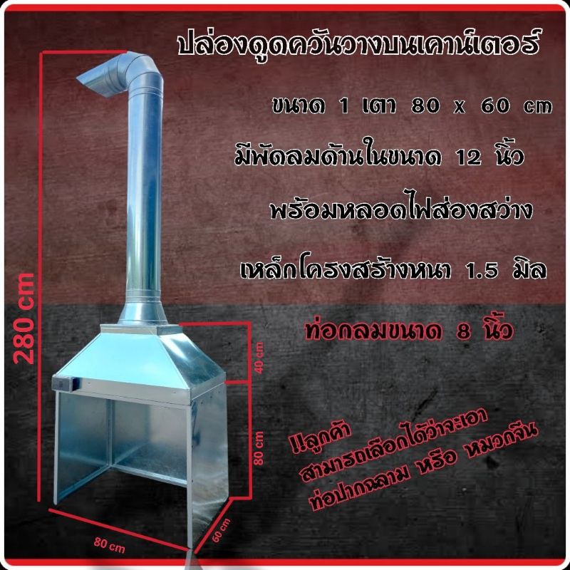 ปล่องควันวางบนเคาน์เตอร์