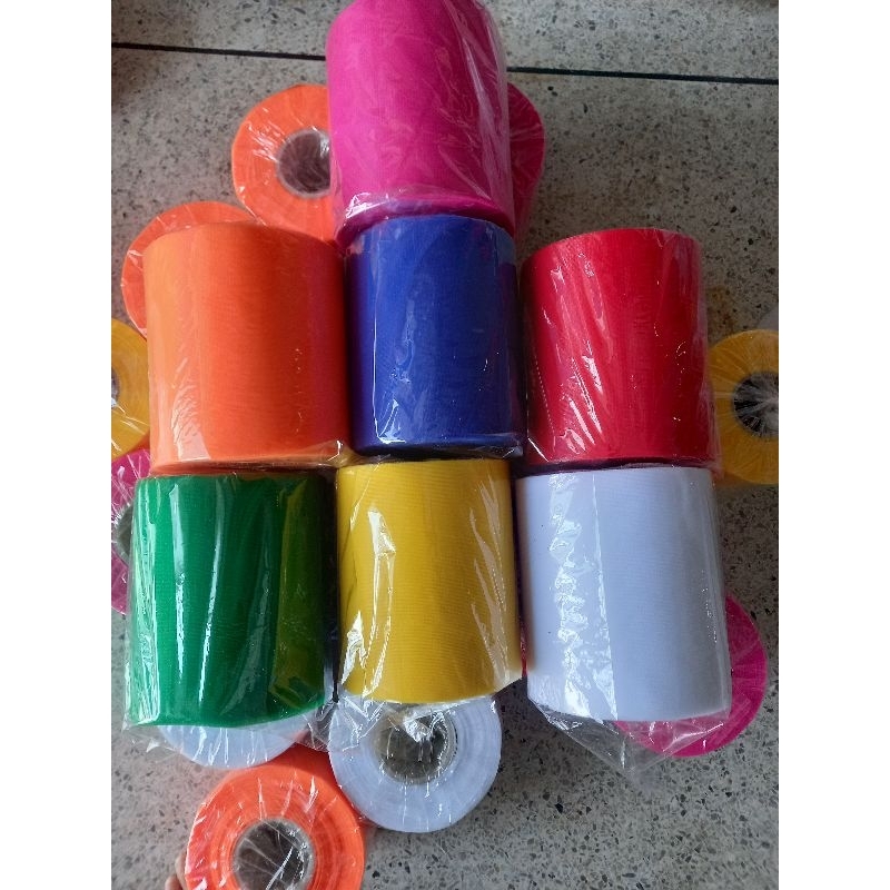 ยกม้วน 70หลา ผ้า7สี ผ้าแพร ยกม้วน ผ้าเจ็ดสี ผ้าสีท่อนสั้น ผ้าแพร กว้าง6“ยาว ท่อนสั้น มีถึง 12 สี