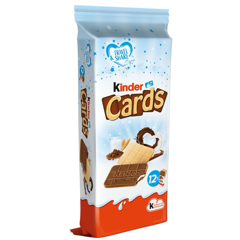 Kinder Cards travel & share 1 ถุง มี 12 ซอง 24 ชิ้น น้ำหนัก 307.2 กรัม สินค้าจากโปแลนด์