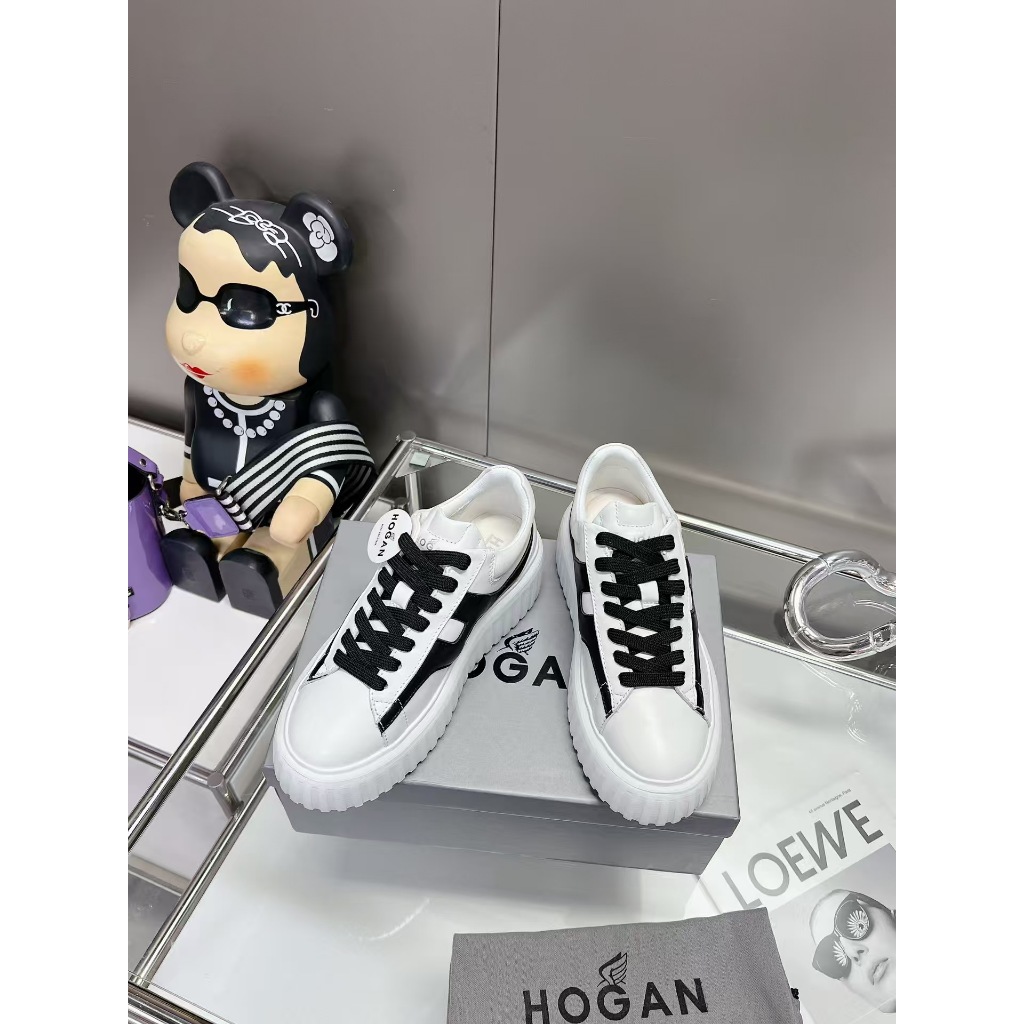 HOGAN รองเท้ากระดานสีรองเท้าหนาแต่เพียงผู้เดียวรองเท้าคุกกี้รองเท้ากีฬาบาสเกตบอลที่มีคุณภาพสูง