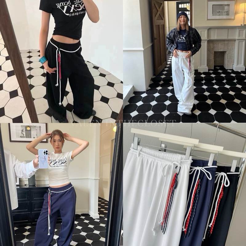 ส่งด่วน 🛵 JOURNEY PANTS กางเกงขายาวคอลใหม่ มีอะไหล่เชือกขาว และพวงกุญแจเชือก