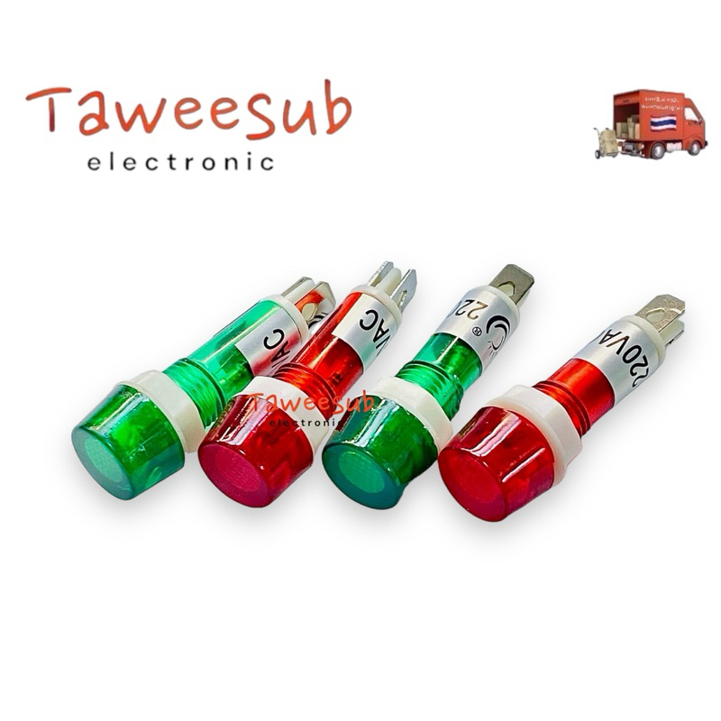 LAMP(แพ็ค5m 3ตัว)ไฟLED แสดงสถานะ 10mm สีแดง,สีเขียว มีของพร้อมจัดส่งในไทย