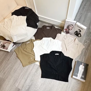 Blezer เสื้อครอปเบลเซอร์แขนสั้นลุคสวยหรู🔥พร้อมส่ง