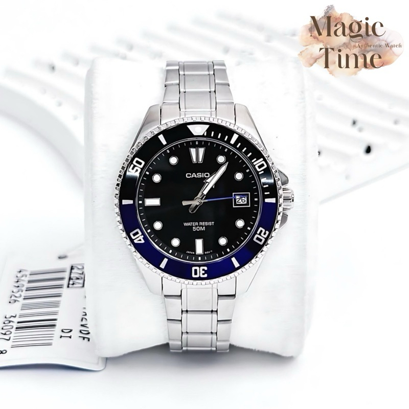 นาฬิกาข้อมือ CASIO WATCH MDV-10D-1A2VDF  ขนาด 42 × 38.5 × 10.4 mm กล่อง คู่มือ ป้าย ใบรับประกัน