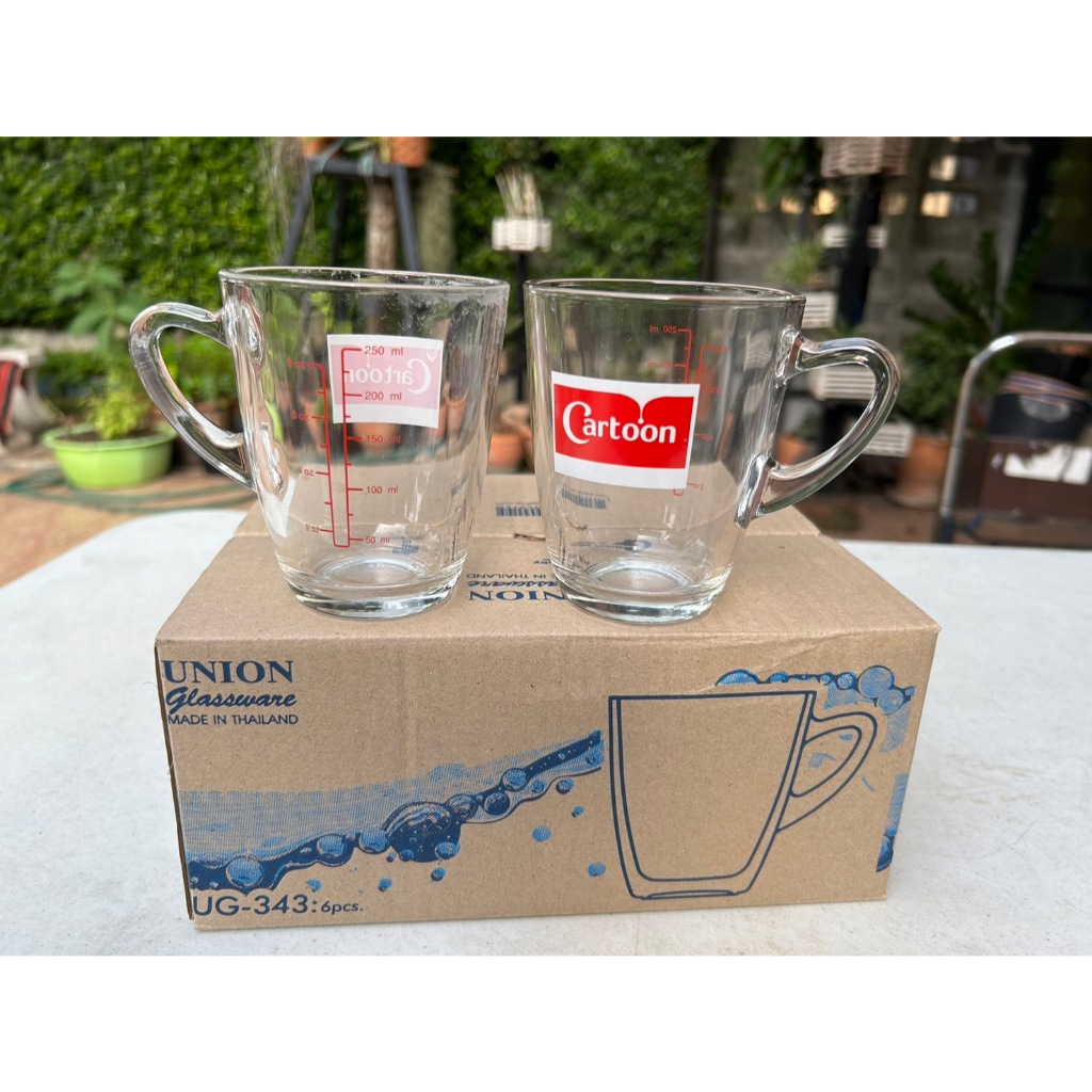 (ราคาใบละ)แก้วตวง cartoon สเกล 8 ออนซ์/250ml ขนาดเท่าแก้วตวงคาร์เนชั่น
