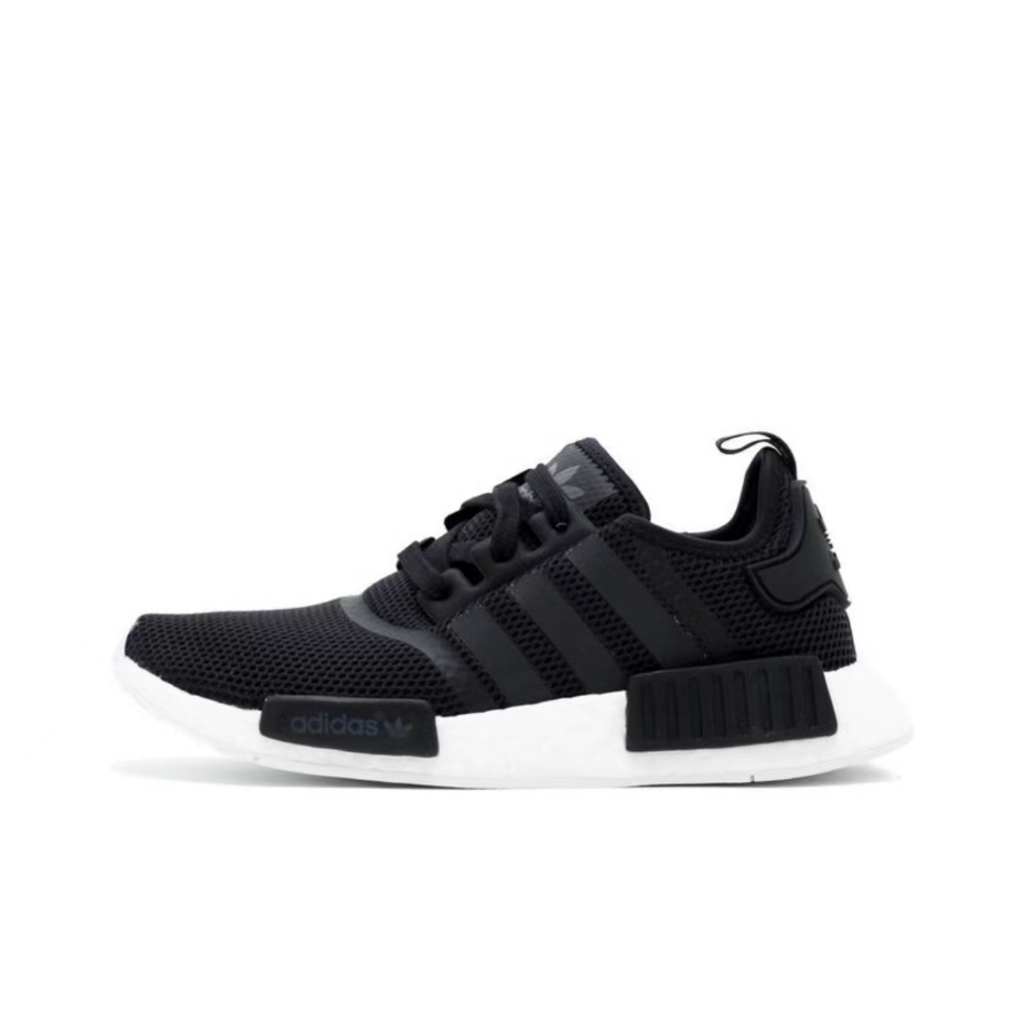 Adidas originals NMD_R1 NMD Black Monochrome รองเท้าผ้าใบผู้ชายและผู้หญิง （S79165）