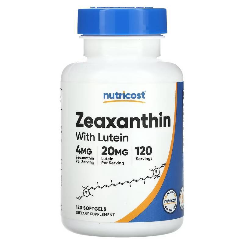 ซีแซนทีน ลูทีน บำรุงสายตา Nutricost, Zeaxanthin with Lutein, 120 Softgels