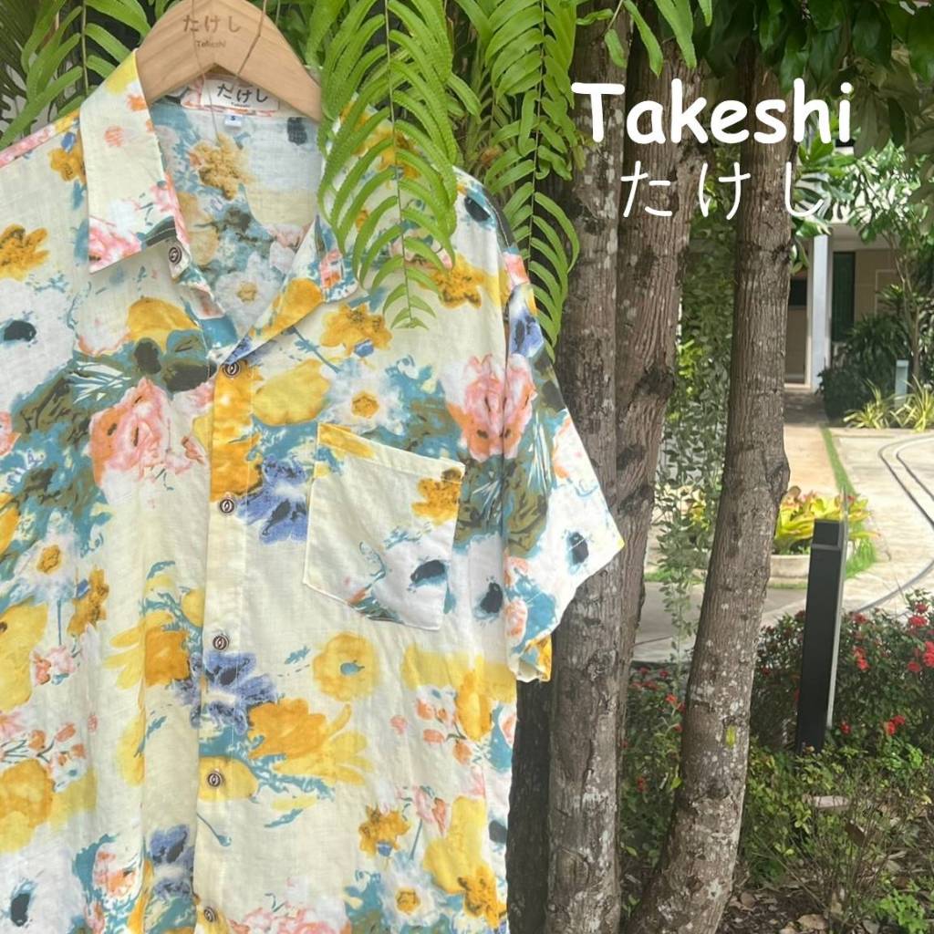เสื้อเชิ้ตแขนสั้นลายดอก takeshi