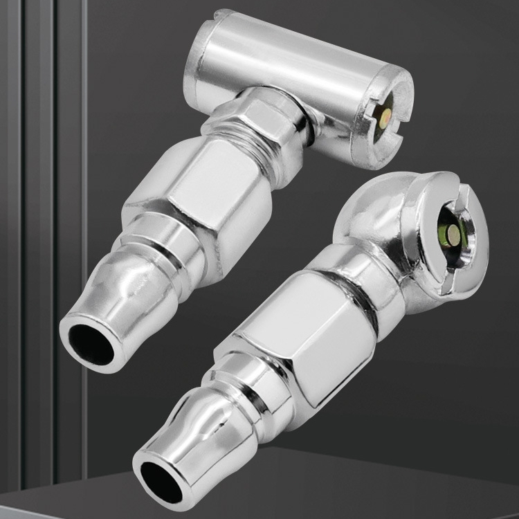 หัวเติมลมยางรถยนต์ รถจักรยานยนต์ หัวเติมลมยางรถยนต์พร้อมข้อต่อสวมเร็ว - รูปที่ 2