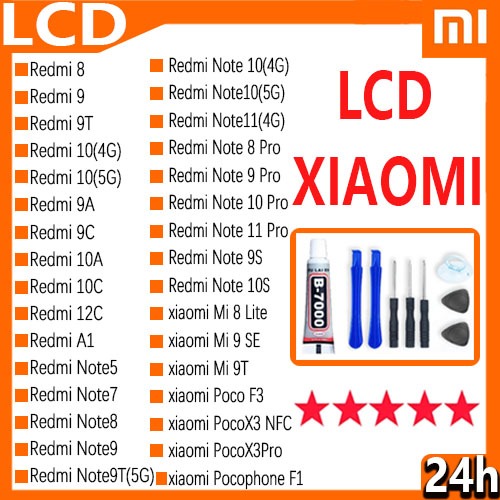 หน้าจอ LCD จอ สำหรับ Xiaomi Redmi 8 9 9T 10 4G/5G 9A 9C 10A 10C 12C Note 5 7 8 9 10 11 Pro 9T 9S 10S Mi8Lite Mi9SE Mi9T