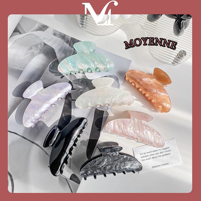 MOYENNE กิ๊บติดผมอะซิเตทขนาดใหญ่ ย้อนยุคสบาย ๆ กิ๊บอะคริลิก คุณภาพสูง บางเบาหรูหราแบบเกาหลี มีหลายสีให้เลือก