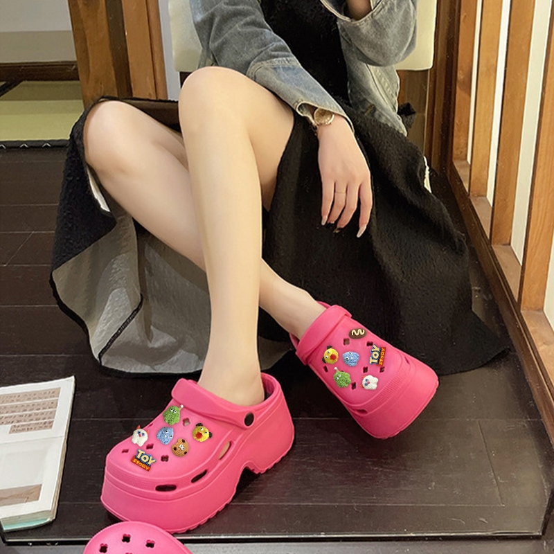 LHfashion ราคาถูก รองเท้าแตะหัวโตแฟชั่น รุ่นนี้พื้นหนา 6 เซนติเมตร สูงปรี๊ดด สาวตัวเล็กถูกใจสิ่งนี้ สีสวยฉ่ำมาก รุ่นน