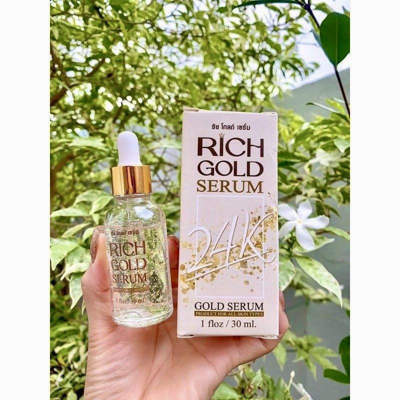 10 ขวด เซรั่ม บำรุงผิวหน้า ริช โกลด์ ราคาส่ง ของแท้ rich gold serum anti aging wrinkle acne face 30m