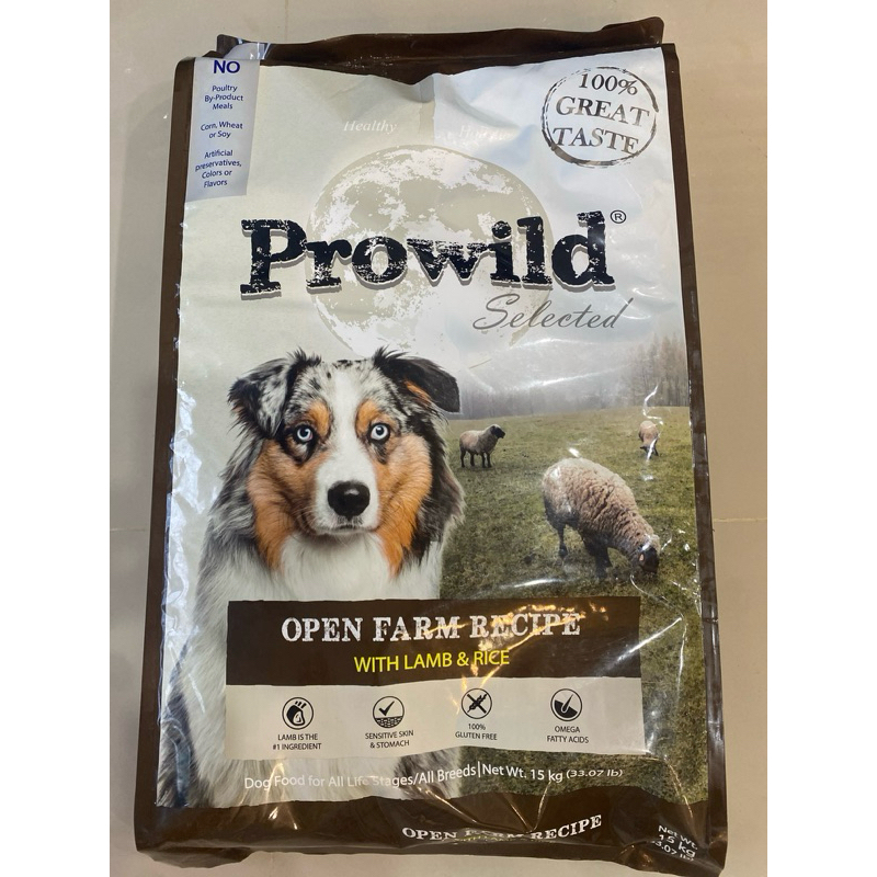 อาหารสุนัข prowild lamb&rice 15kg