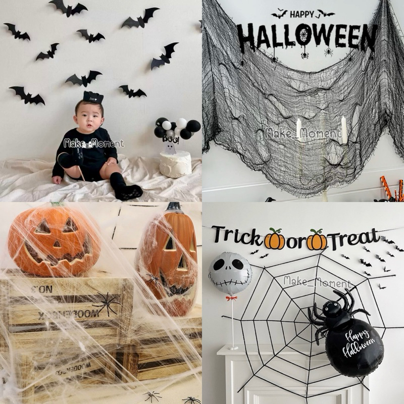 รวมพร็อพตกแต่ง Halloween ที่ต้องมี รวมไว้ตรงนี้คลิกเลย ผ้า หยากไย่ ค้างคาวผนัง ใยแมงมุม