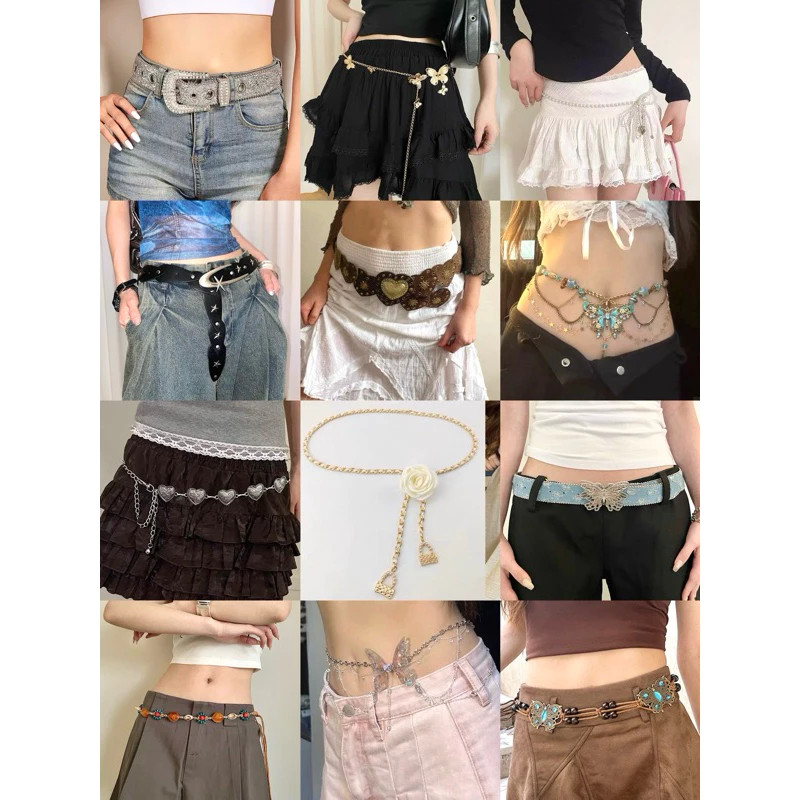 (พร้อมส่ง 🇹🇭) ส่งทุกวัน ส่งเร็ว เข็มขัดแฟชั่น แมทซ์กับชุดเก๋ๆ✨