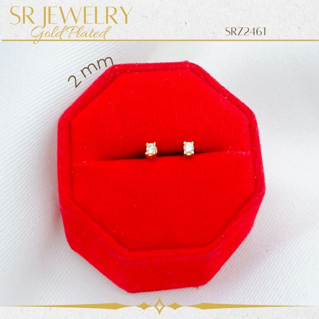 ต่างหูหุ้มทอง24K เพชรCZ แท้ ไม่แพ้ ไม่คัน มี 5ขนาด สินค้าแพ็ค 1คู่ by สุปราณีเอสอาร์โกลด์ ราคา ถูกที่สุด โปรบีเคเค