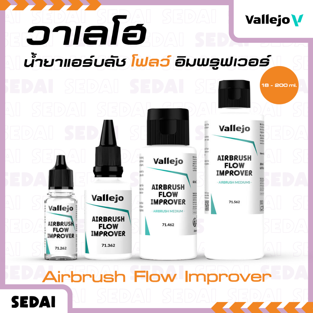 [ ส่งฟรี 🔥 ] วาเลโฮ Vallejo Auxiliares Airbrush Flow Improver 18 - 200 ML.