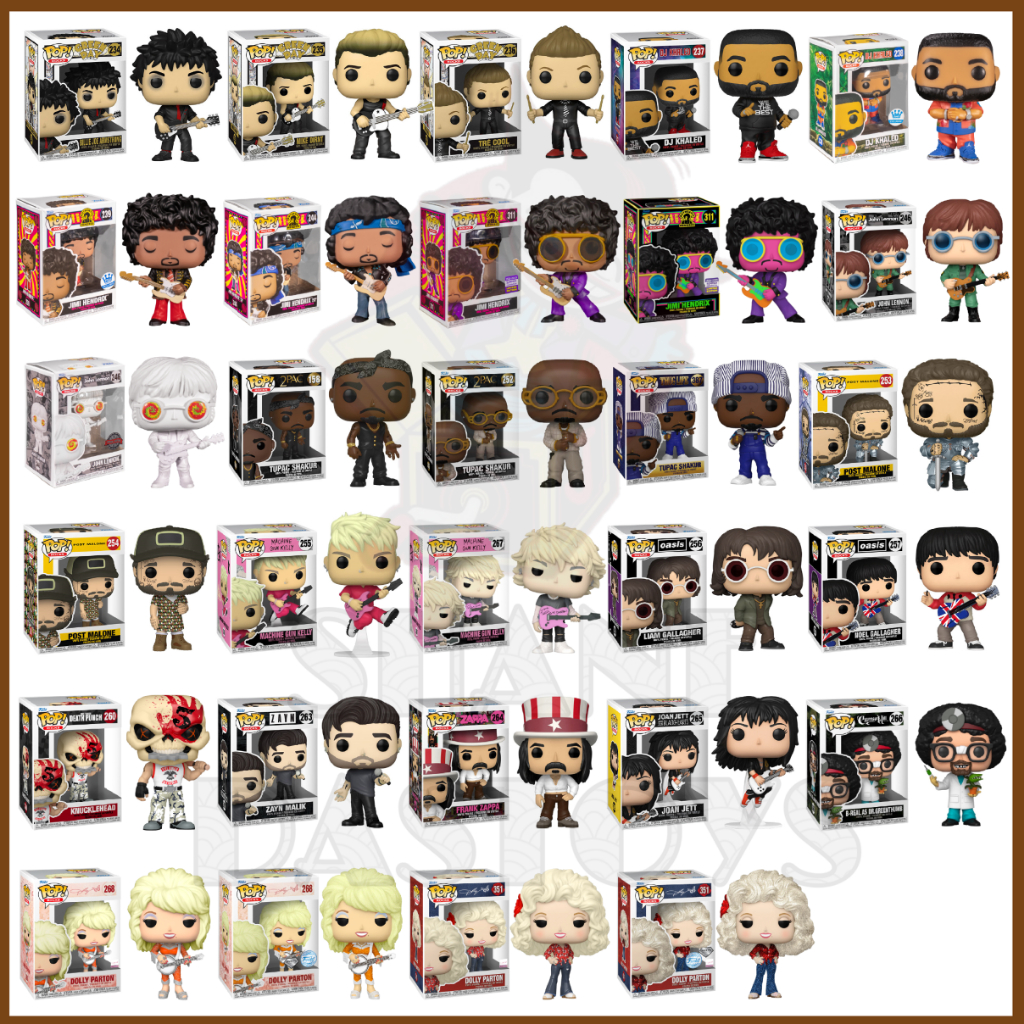 {PRE-ORDER} Funko Pop! Rocks : Green Day, Khaled, Korn, Jimi Hendrix, John Lennon, Tupac, Post Malon