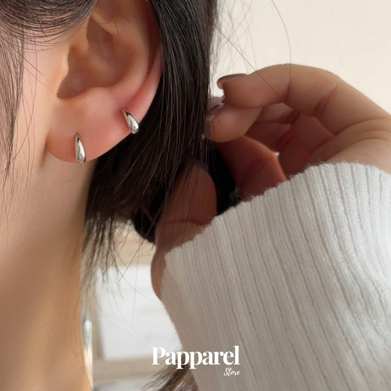 “Baby Tears” ต่างหูทรงหยดน้ำรุ่นเล็ก ต่างหูเงินแท้ 100% s925 ทั้งชิ้น – โปรปัง
