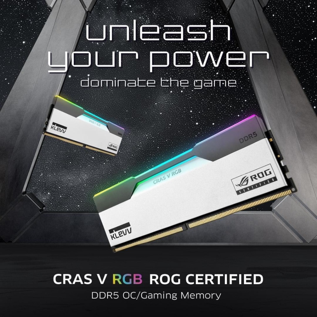 KLEVV CRAS V ROG CERTIFIED DDR5 Gaming OC Memory - 7200MHz