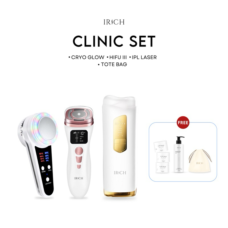 Clinic Set : IRICH เลเซอร์ขน + Hifu III + เครื่องนวดหน้า
