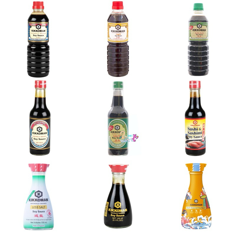 Kikkoman Soy Sauce คิคโคแมน ซอสถั่วเหลือง โชยุ 600 มล.1 ลิตร Dashi Lite Less salt เค็มน้อย คีโต