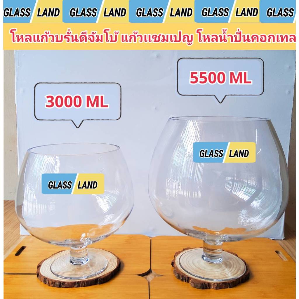 แก้วแชมเปญจัดสวนประกวดปากแก้ว 6-7 นิ้ว แก้วบรั่นดีจัดสวน แก้วยักษ์ [ พร้อมส่ง 3 ลิตร 5ลิตร] terrarium ขาเเข็งเเรง/