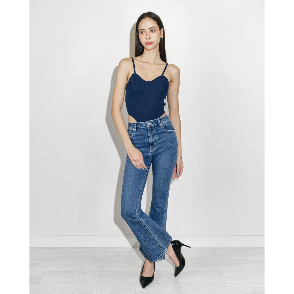 MOTTOM - BLUE PONY JEANS โพนี่ กางเกงยีนส์ผู้หญิงทรงเอวสูงขาม้า สีน้ำเงิน