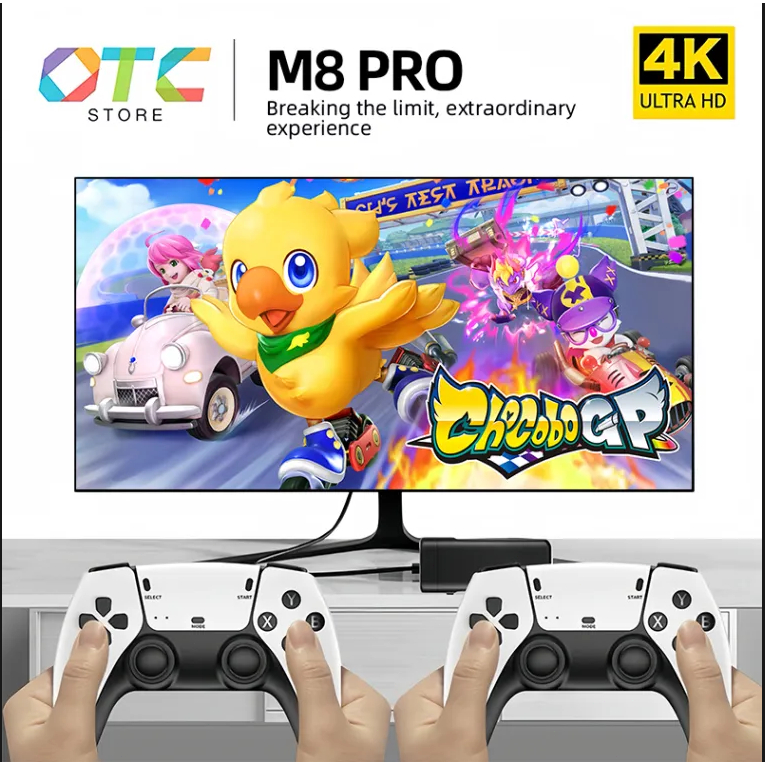 เครื่องเกม M8 PRO วิดีโอเกมคอนโซล 4K HD 20000+ เกม 2.4G ไร้สาย ควบคุมทีวี เกมย้อนยุค เกมสติ๊กมือถือ