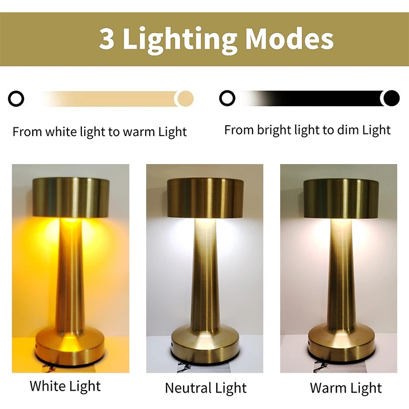 💥 ระบบควบคุมแบบสัมผัส 💥 หรี่ 3 ระดับ โคมไฟร้านอาหาร โคมไฟตั้งโต๊ะ LED มินิมอล ตกแต่งห้อง โต๊ะอาหาร แบบชาร์ - รูปที่ 2