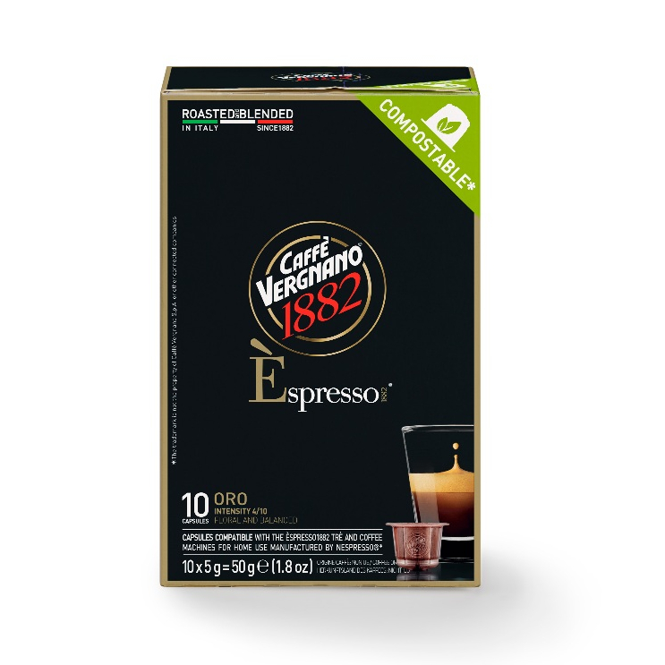 Caffè Vergnano 1882 Oro Compostable (NSP capsules) กาแฟแคปซูล คัฟเฟ่ แวร์ญาโน่ เนสเพรสโซ โอโร่