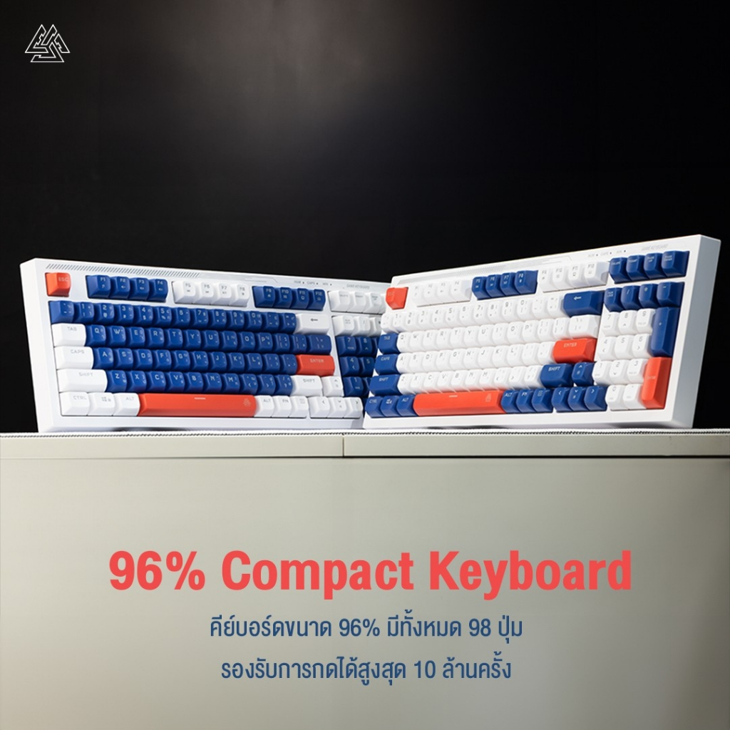 EGA คีย์บอร์ดไฟ RGB TYPE K10 Membrane Switch 96คีย์ เสียงเบา ปุ่มนุ่ม แป้นไทย/อังกฤษ