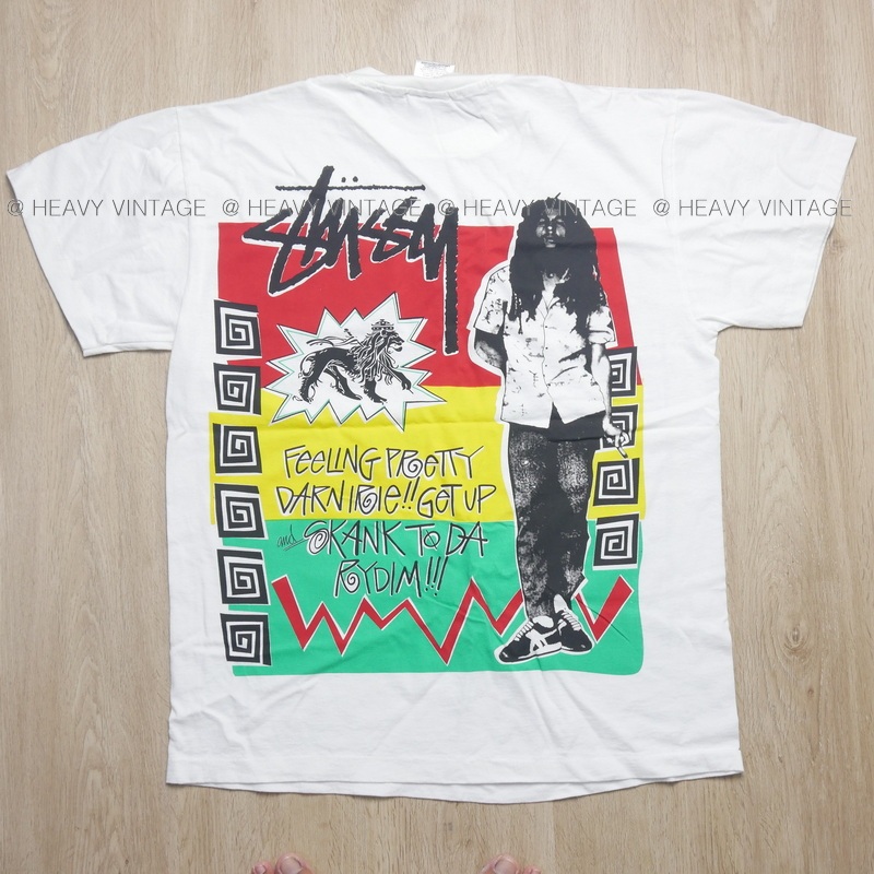 Bob Marley Stüssy '80 เสื้อวินเทจ วงเรกเก้ สายเขียว บ๊อบมาเลย์ heavy vintage shirt