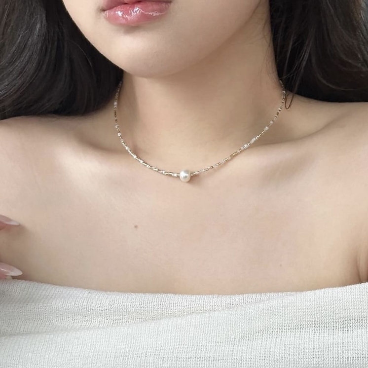 nice try studio – Elysian Necklace สร้อยคอไข่มุกแท้และลูกปัด #038