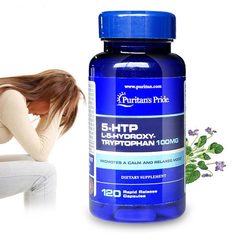 5-HTP L-5-HYDROXY-TRYPTOPHAN 100MG 120 rapid release capsules Puritan's pride-อาลีสุขภาพ